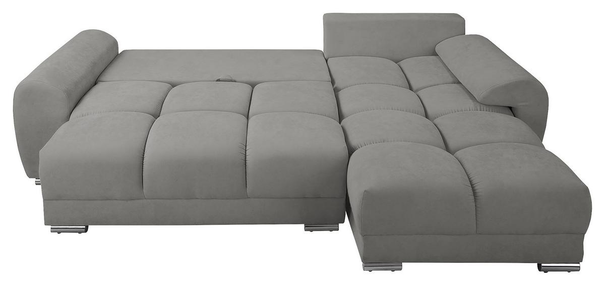 Ecksofa Azzuro Grau S: 256x175 Cm - Silberfarben/Grau, Design, Textil (256/175cm) - Livetastic