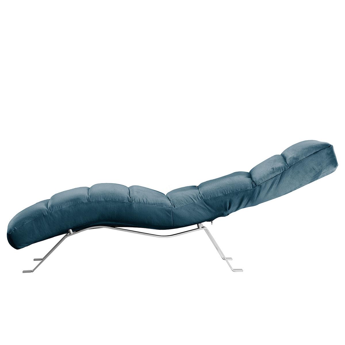 Relaxliege Swing Silver Blau B: 65 cm - Blau/Silberfarben, Design, Textil (65/65-95/171cm) - Livetastic