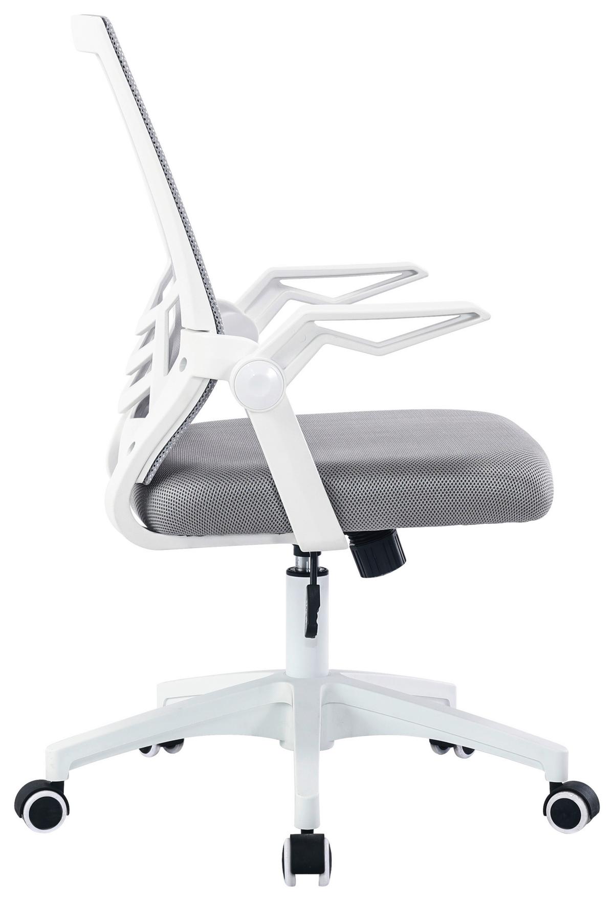 Drehstuhl Marina Mit Armstützen Grau/Schwarz/Weiß - Schwarz/Weiß, MODERN, Kunststoff/Textil (61/91,5-101,5/56cm) - MID.YOU