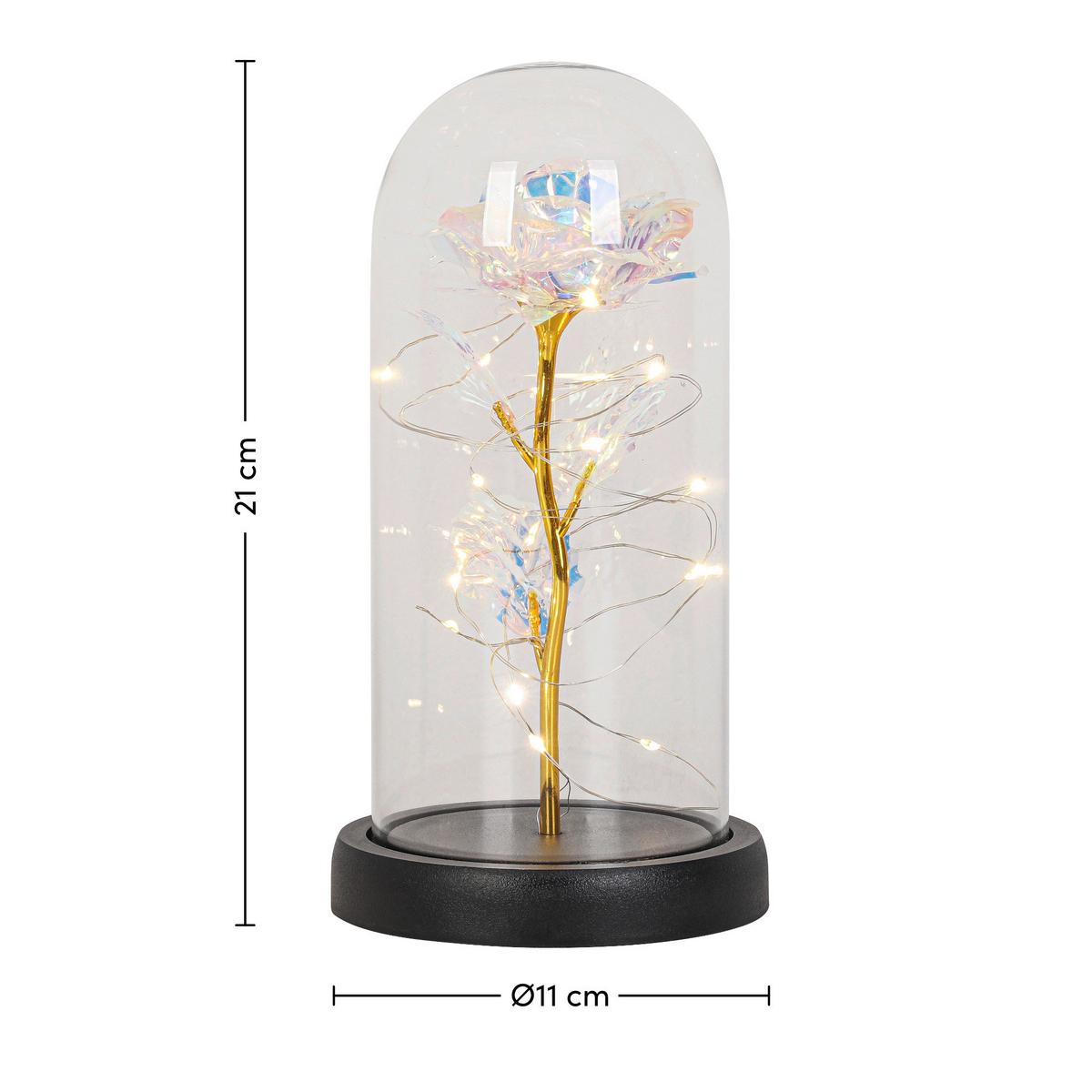 DEKORAČNÍ LED SVÍTIDLO FLOWI - černá/průhledné, Moderní, plast (11cm) - Mömax
