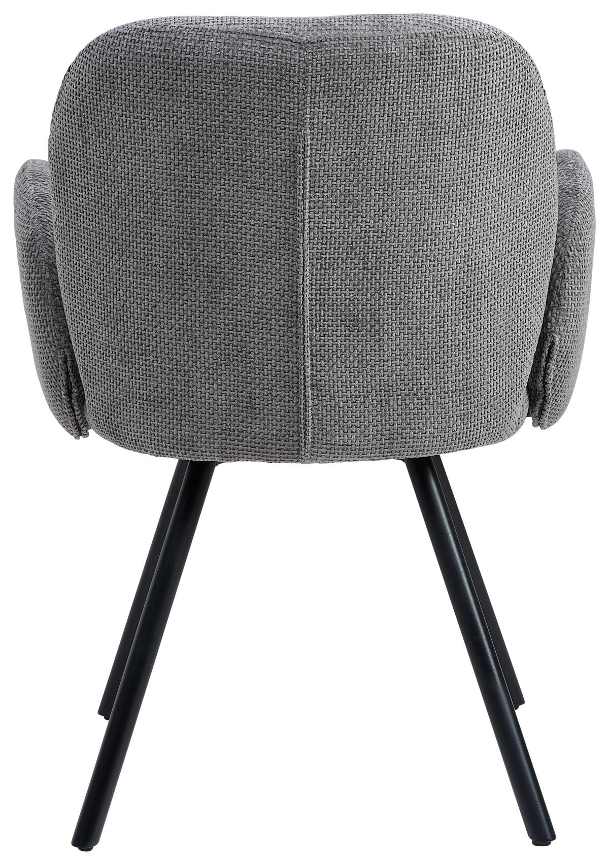 Armlehnstuhl Niklas Grau/schwarz Gepolstert - Schwarz/Grau, LIFESTYLE, Holz/Textil (60/87/65cm) - Livetastic