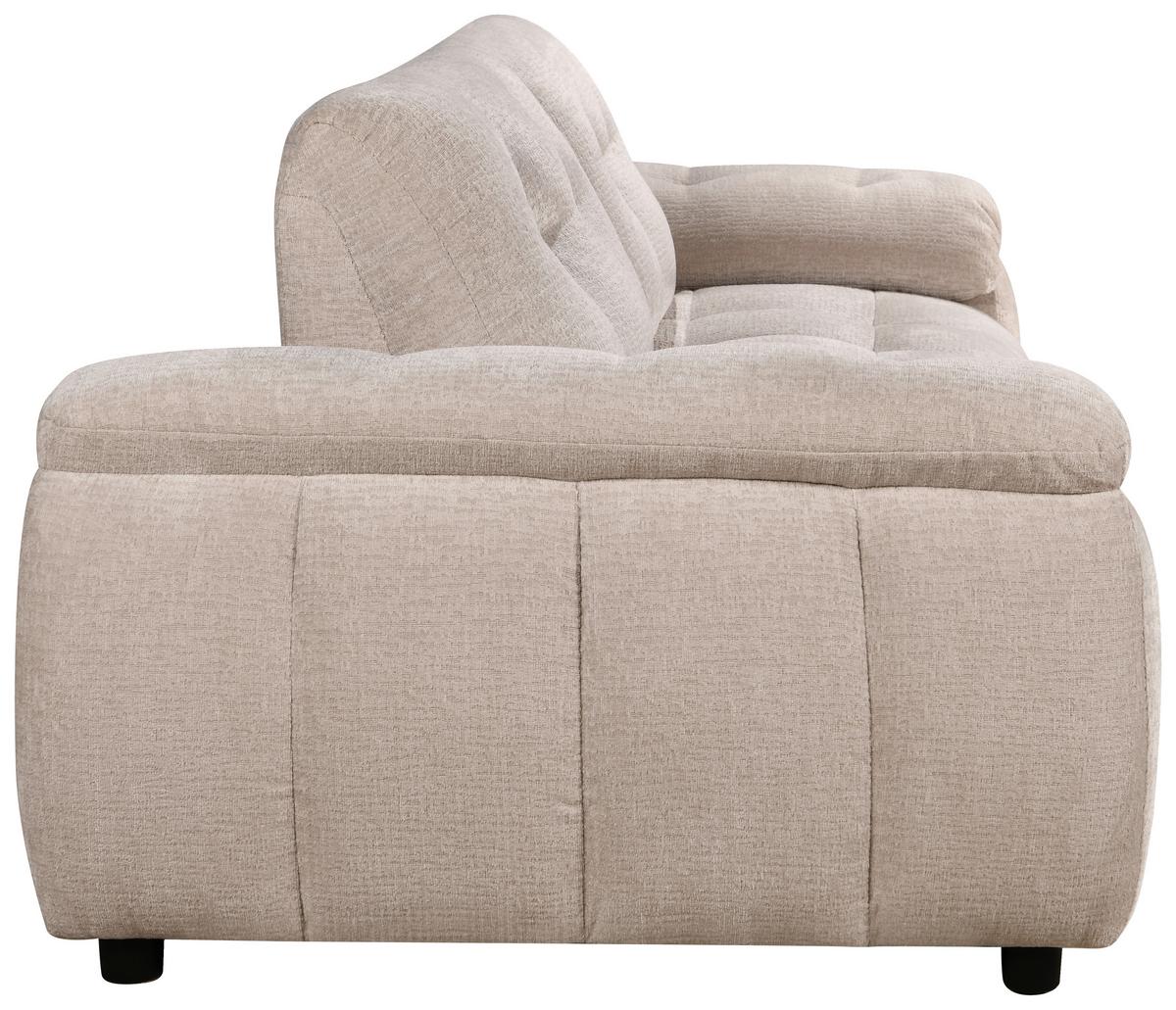 Štýlová pohovka ALBA, sivobéžová, max. do 360 kg - čierna/sivobéžová, Modern, drevo/textil (210/84/106cm) - Mömax