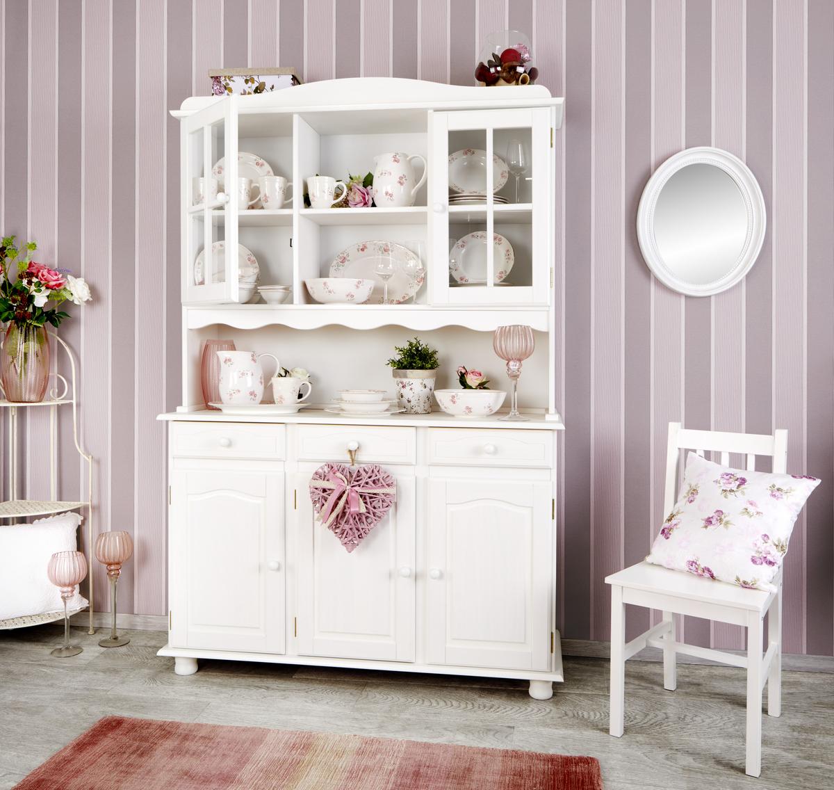 Kredenc SIENA 130 cm bílá - bílá, Lifestyle, dřevo (130/198/43cm) - MID.YOU
