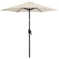 Sonnenschirm Doppler Dm: 182 Cm H: 210 Cm Naturfarben - Anthrazit/Naturfarben, Basics, Textil/Metall (182/210cm) - Doppler