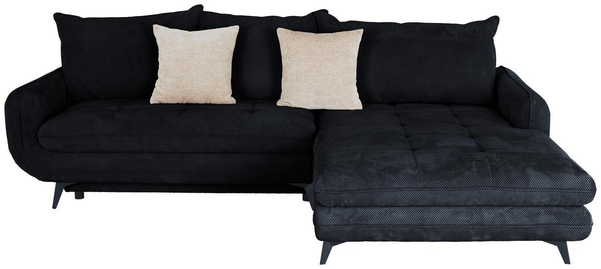 Ecksofa Wave - Schwarz, MODERN, Holz/Textil (266/189cm)