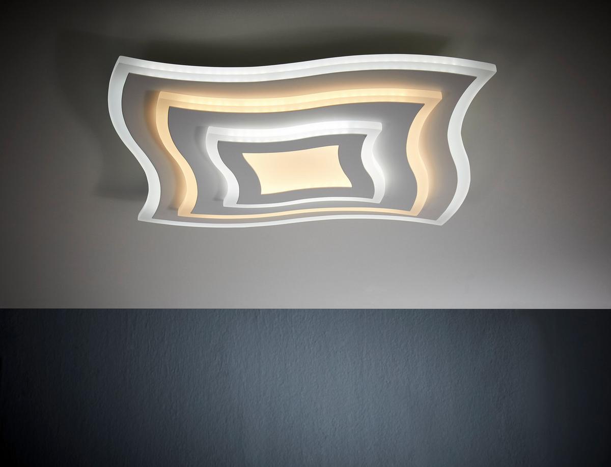 LED-Deckenleuchte 20486 Gorden - Weiß, Trend, Kunststoff/Metall (43/43/6cm) - Fischer & Honsel