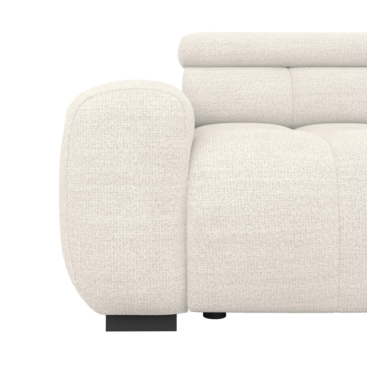 Big Sofa Bull Webstoff greige, B: 248 cm - Greige/Schwarz, Design, Textil (248/77-97/108cm) - Luca Bessoni