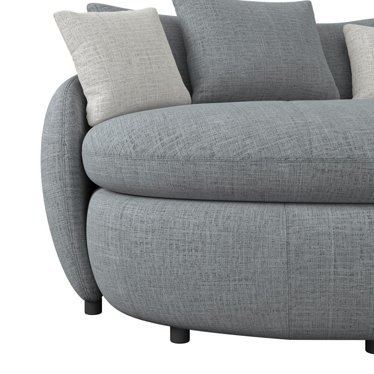 Mega pohovka ARUBA 2, antracitová/sivá ženilka - čierna/antracitová, Trend, textil/plast (238/80/140cm) - Luca Bessoni