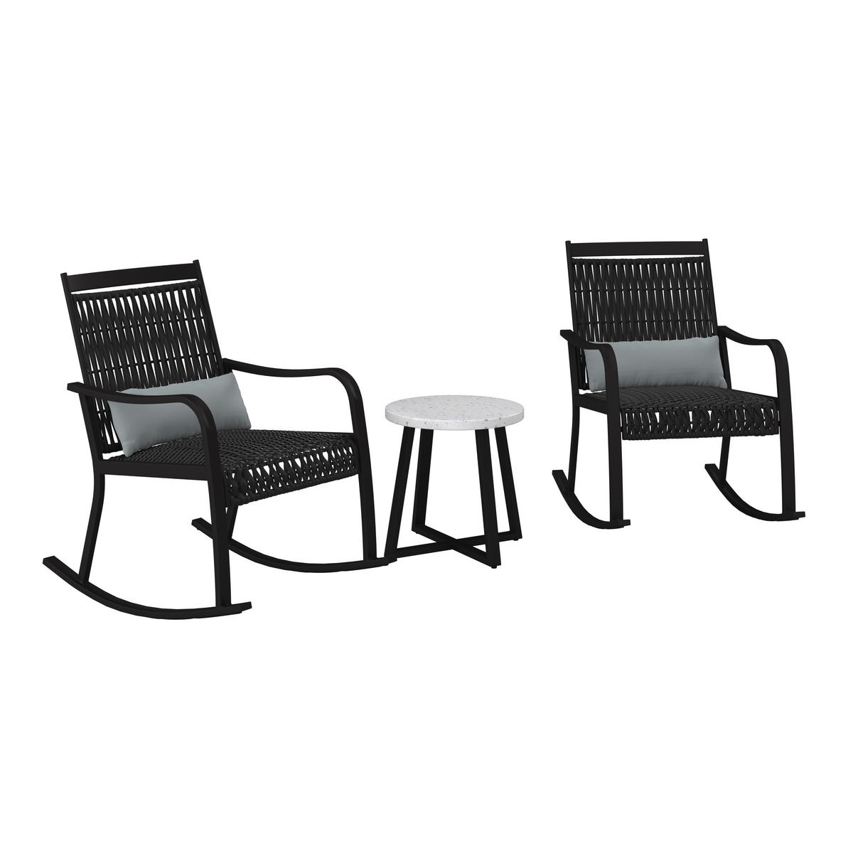 SADA NA BALKON MATHILDA - bílá/černá, Moderní, kov/textil - Bessagi Garden