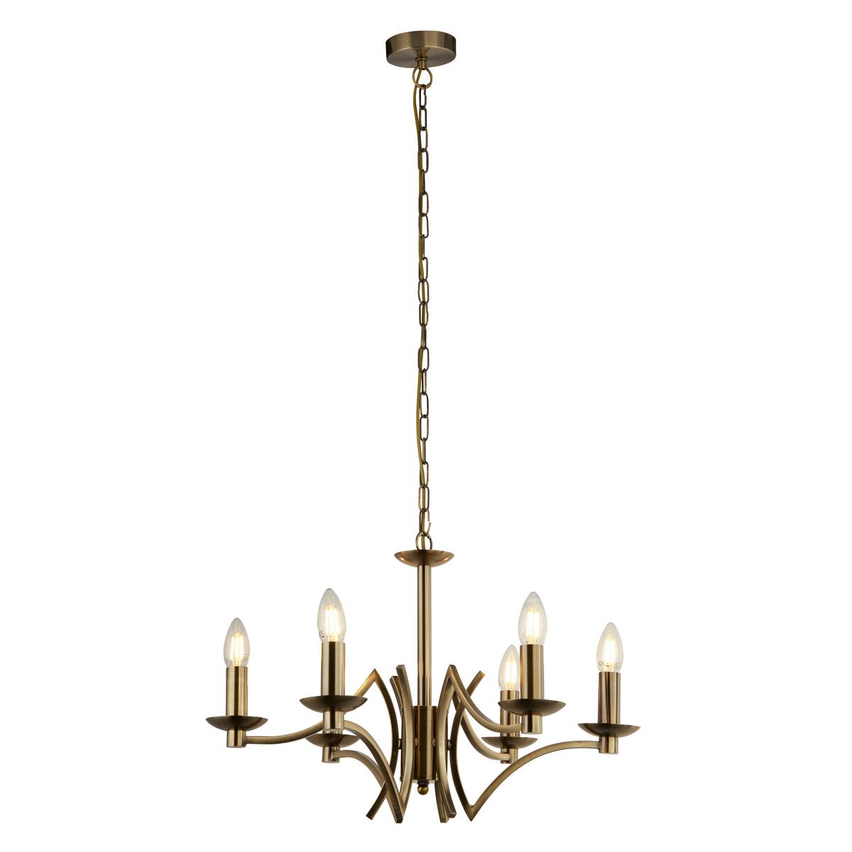 Kronleuchter 41312-6ab Ascot - Messingfarben, Design, Metall (56/150cm)