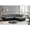 Ecksofa Mit Schlaffunktion Antero + Bettkasten Grau - Chromfarben/Dunkelgrau, Design, Textil (262/216cm) - Livetastic