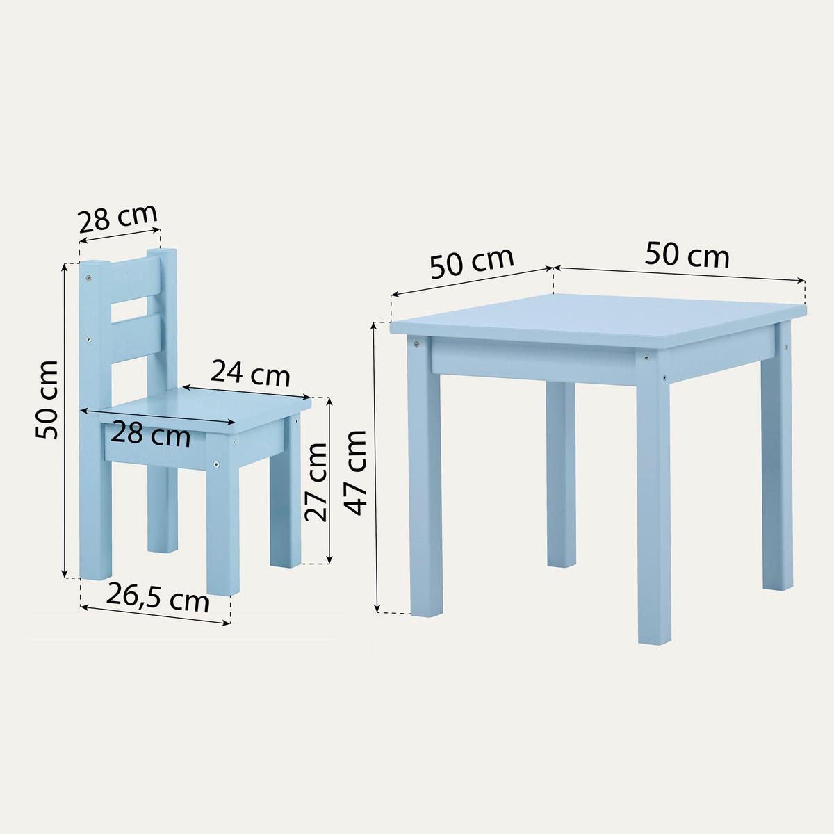 Kindersitzgruppe Bundel Mads Pastellblau - Pastellblau, MODERN, Holz - MID.YOU
