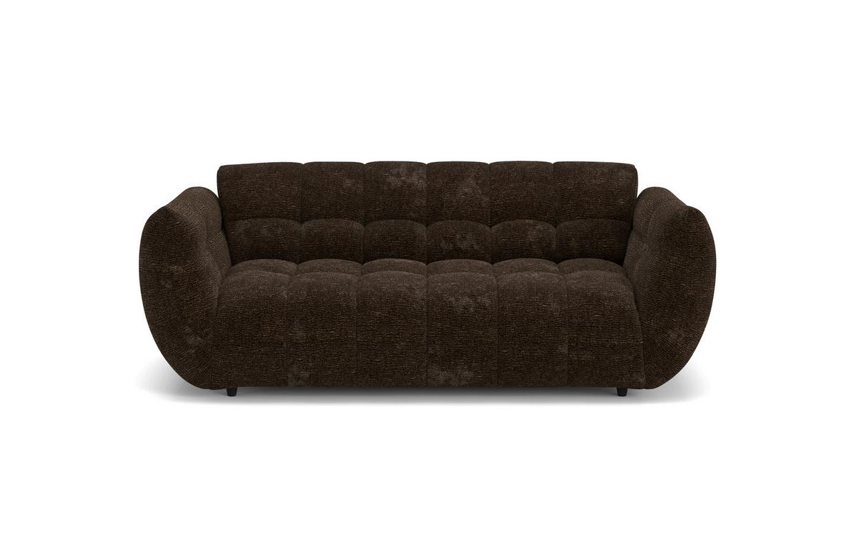 Veľká pohovka PANDA, tmavohnedá ženilka - čierna/tmavohnedá, Modern, textil/plast (218/81/104cm) - Mömax