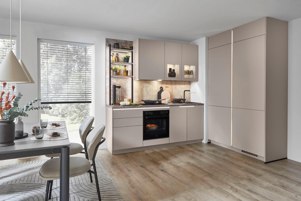 Eckküche Sidney - Hellbraun/Dunkelbraun, MODERN, Holzwerkstoff (273,2/218,1cm) - Vertico