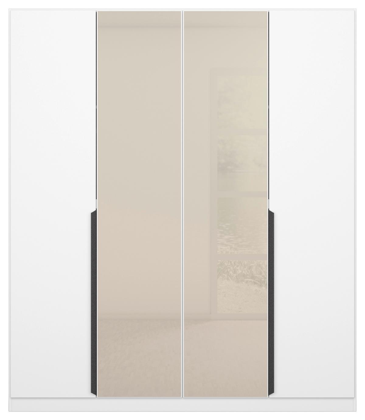 Drehtürenschrank Artemix 181 cm Weiß/Champagnerfarben - Champagner/Weiß, MODERN, Glas/Holzwerkstoff (181/210/54cm) - Rauch Möbel