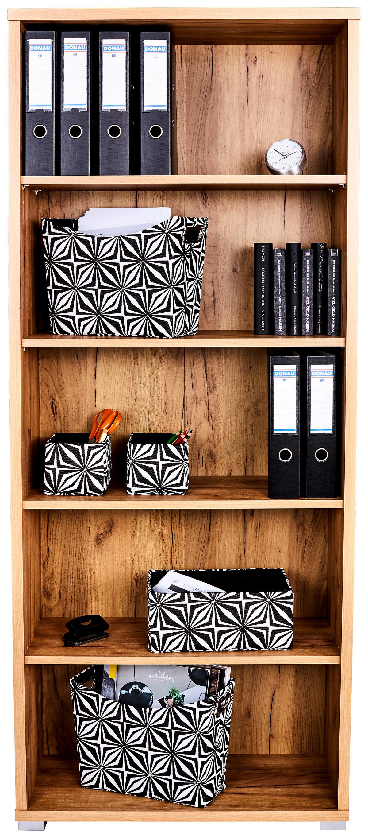 Aktenregal Profi Eiche Dekor B 75 cm - Chromfarben/Eichefarben, MODERN, Holzwerkstoff (75/185/35cm) - Ondega