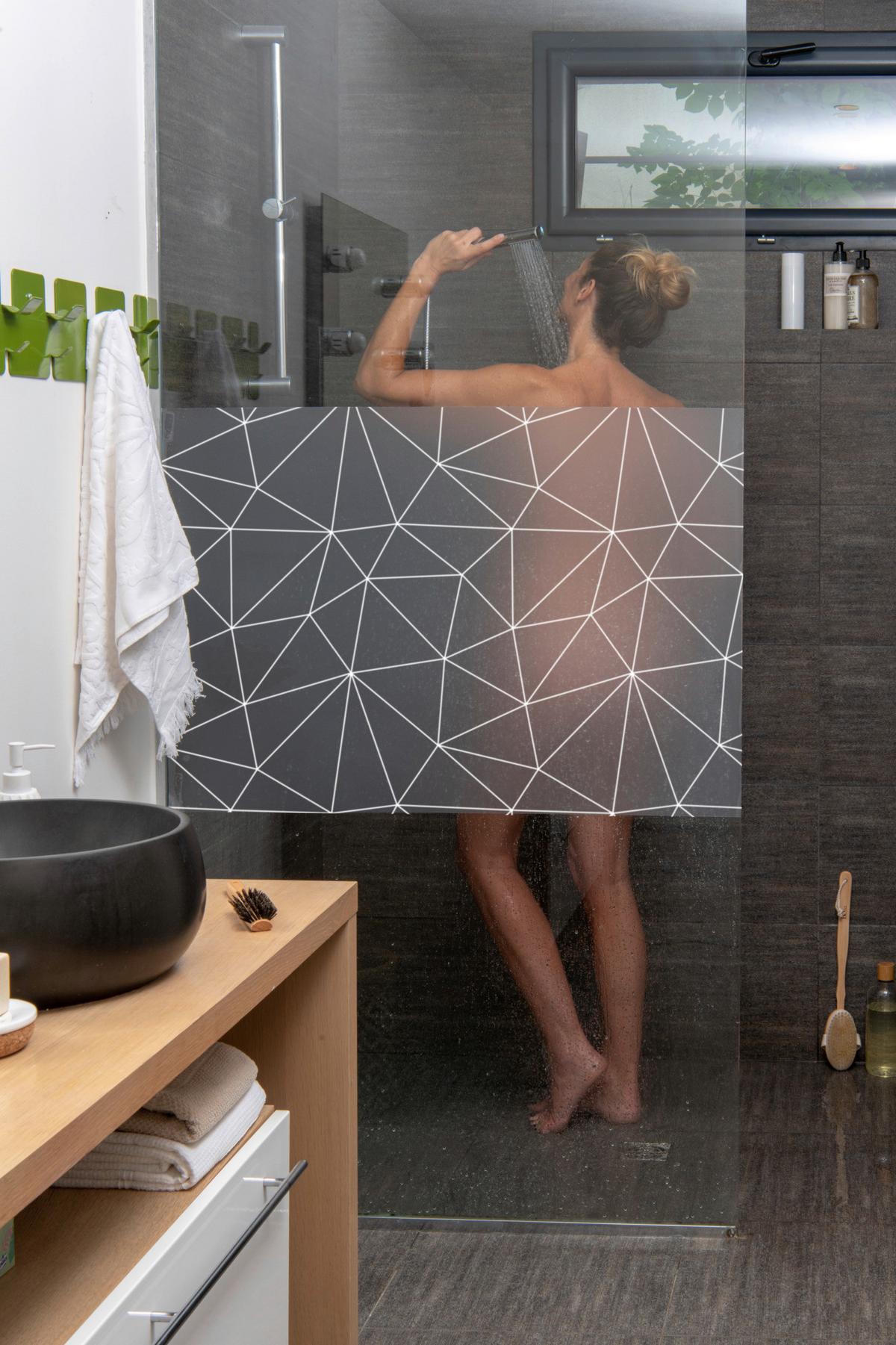 Sichtschutzfolie Ff Vp Polygon Transparent - Transparent, Basics, Kunststoff (45/150cm)