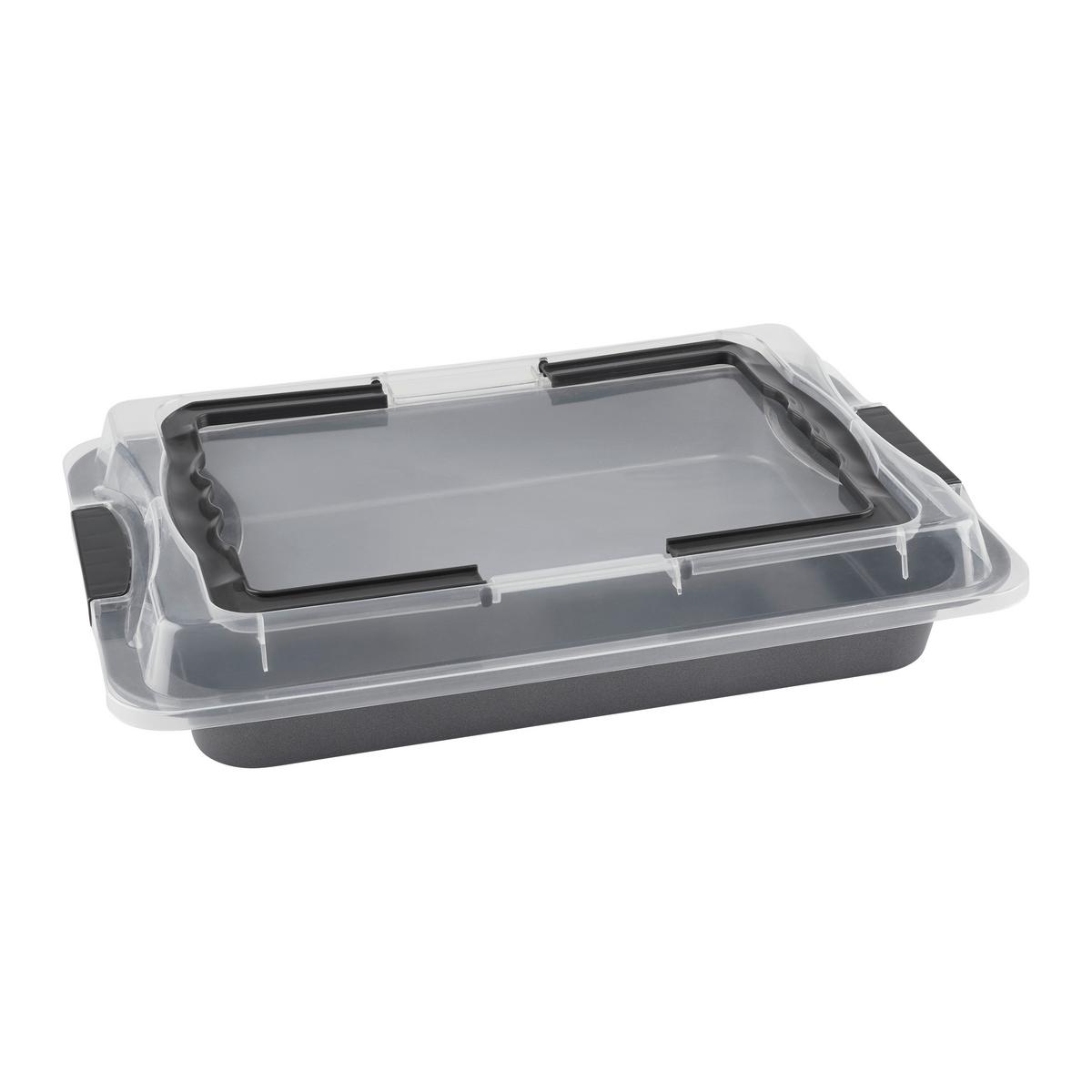 Přenosný box na moučniky , plech + víko - šedá/průhledné, Konvenční, kov/plast (29/4/42cm) - Mömax