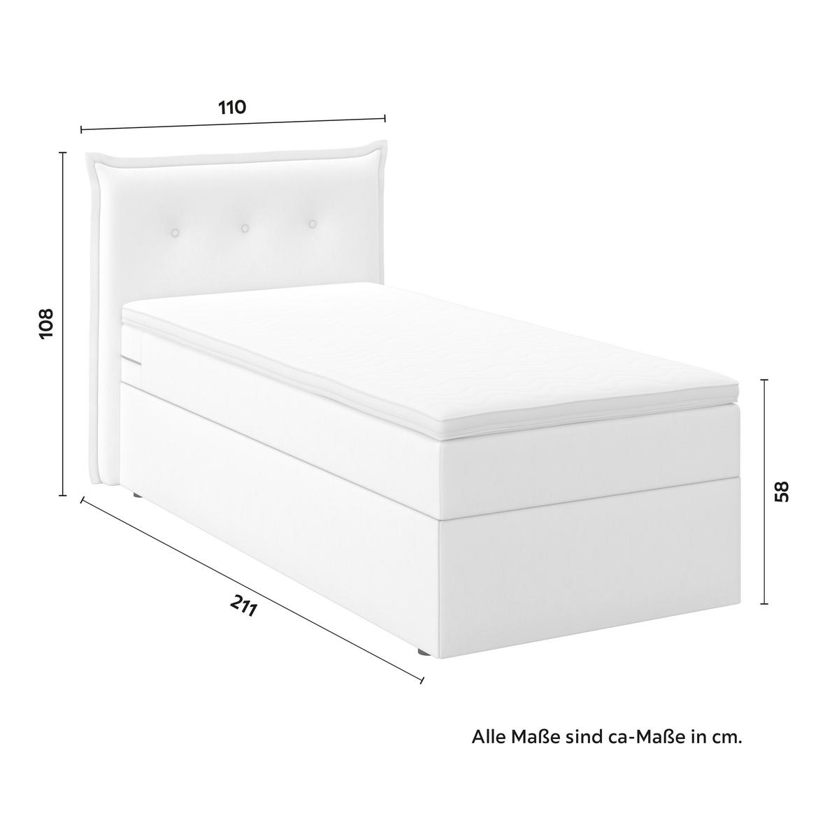 Boxspringová postel POLO 90x200, krémová - černá/slonovinová, Moderní, dřevo/textil (90/200cm) - Bessagi Home