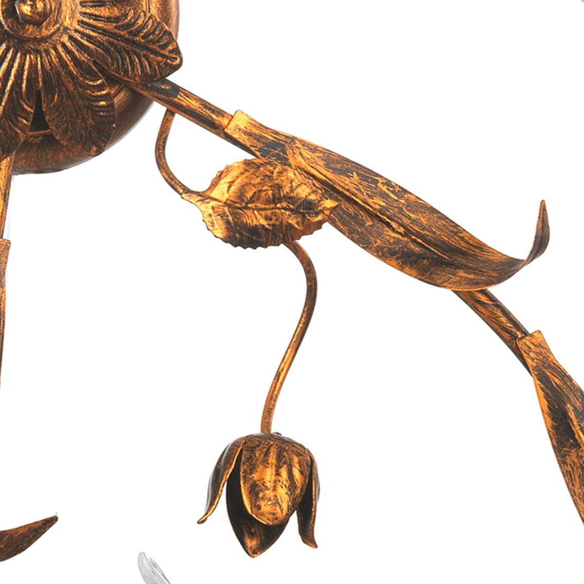 Deckenleuchte 4984/Pl5 - Bronzefarben, KONVENTIONELL, Glas/Metall (63/20cm)