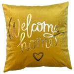 Zierkissen Welcome Home 45x45 Cm Polyester Gelb Mit Zipp - Gelb, MODERN, Textil (45/45cm) - Luca Bessoni