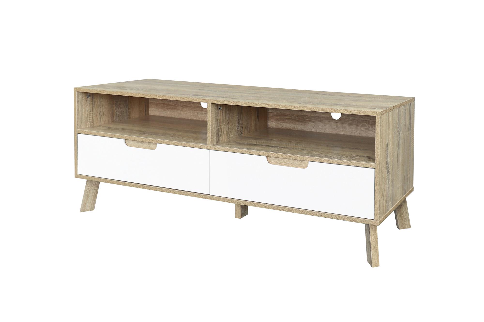 Lowboard Weiß, Naturfarben B: 140cm - Naturfarben/Weiß, Design, Holzwerkstoff (140/52/40cm) - Livetastic