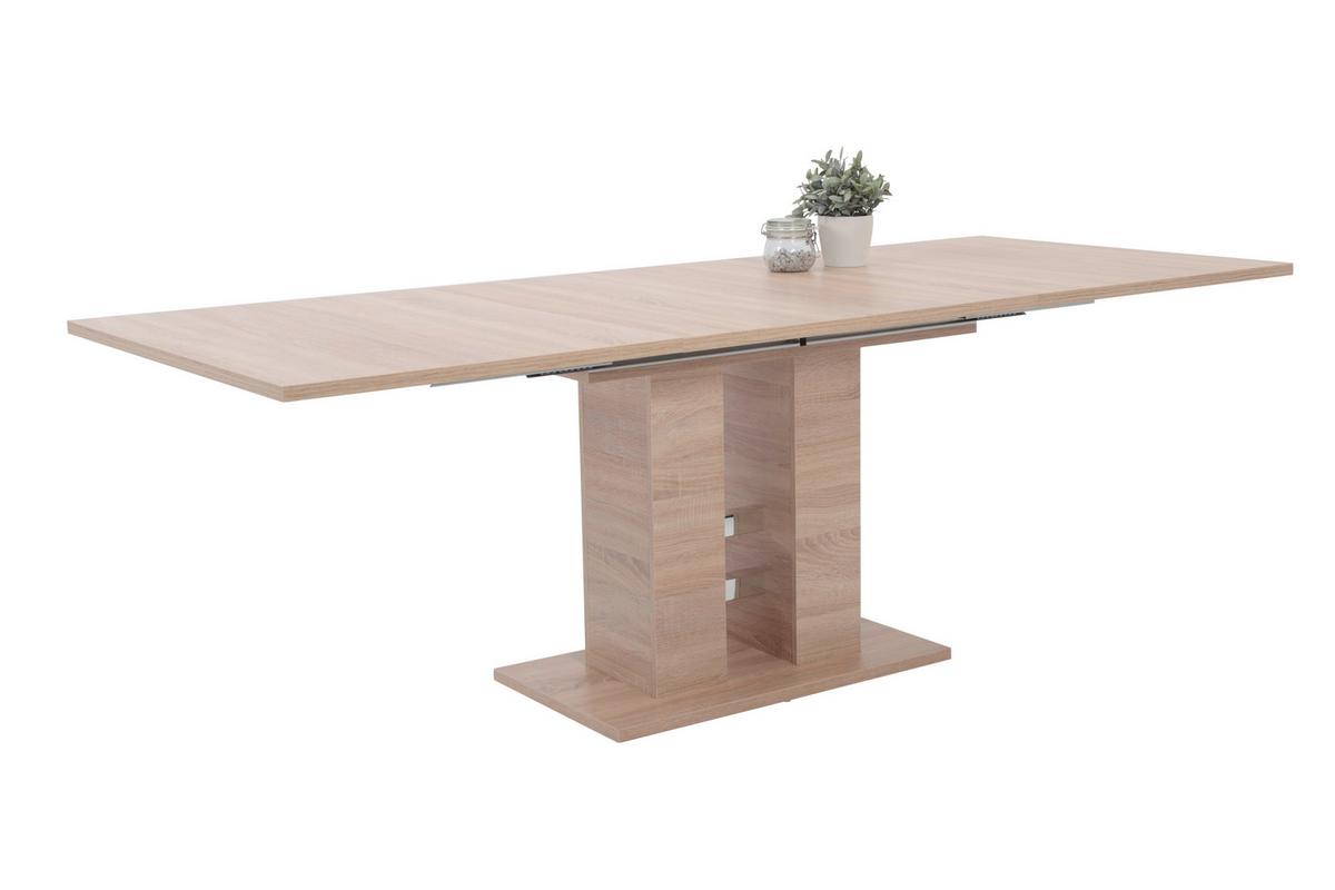 Tischgruppe Paula IIi G - Schlammfarben/Edelstahlfarben, MODERN, Holzwerkstoff/Textil (140 - 220/76/90cm) - MID.YOU