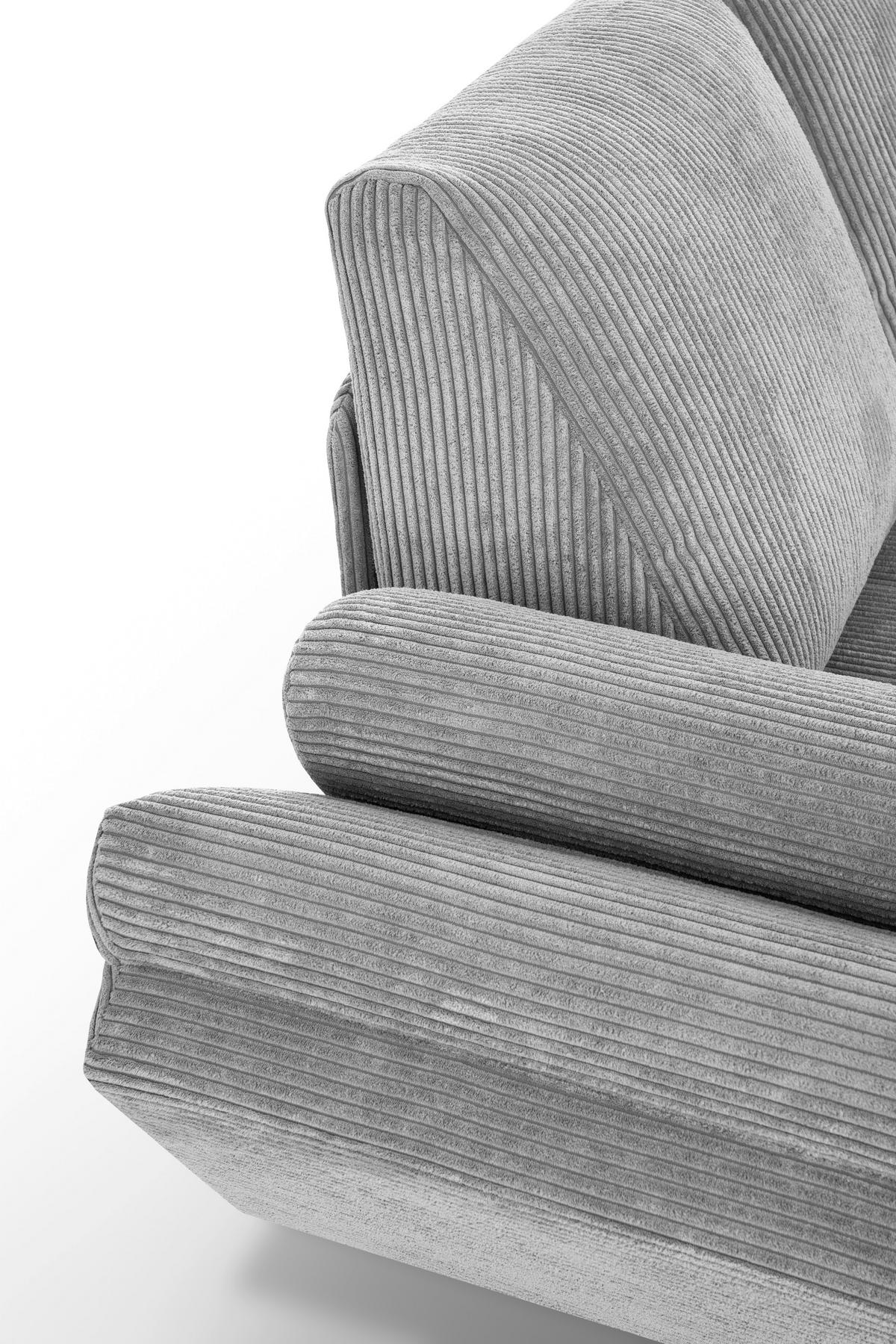 Schlafsofa Hellgrau B: 210 Cm - Hellgrau/Schwarz, Design, Textil (210/95/97cm) - MID.YOU