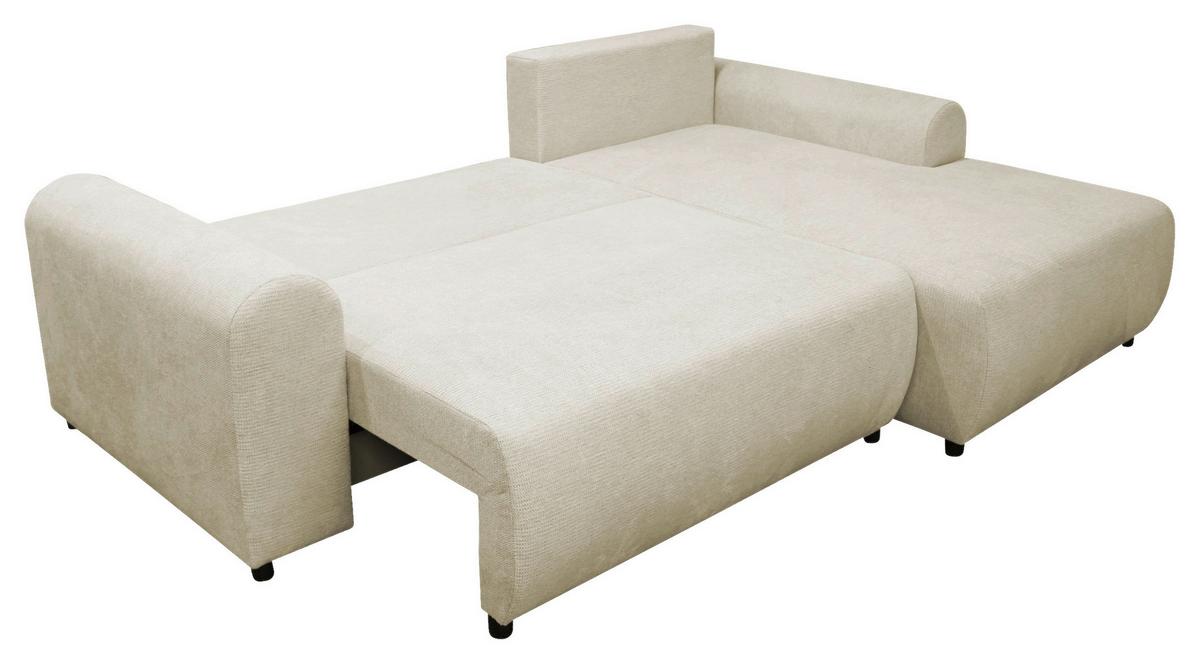 Ecksofa Velo Beige S: 250x160 cm - Beige/Schwarz, Design, Textil (250/160cm) - MID.YOU