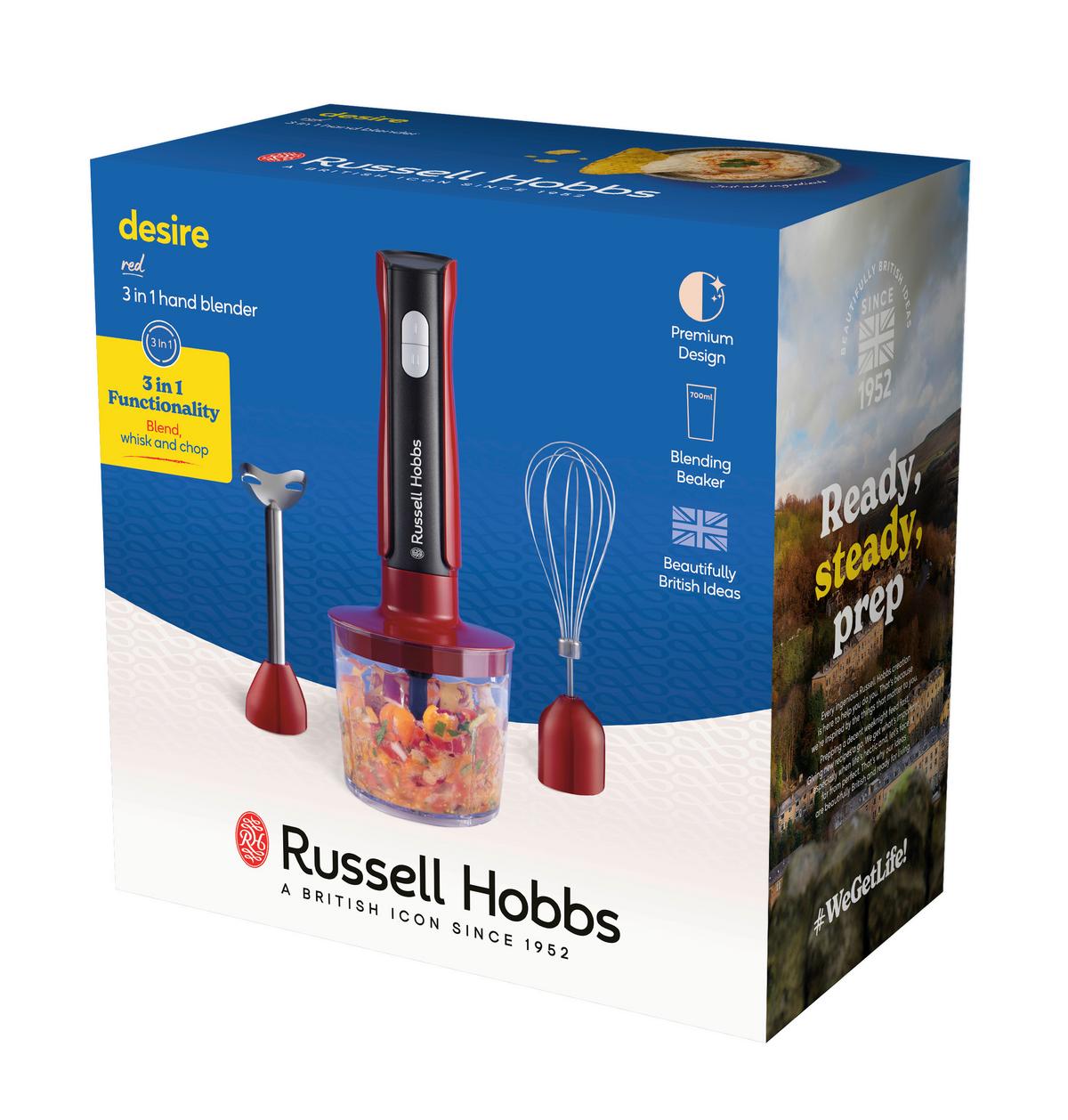 Botmixer Szett Desire Red Russell Hobbs - piros, Modern, műanyag (5/41cm) - Russell Hobbs