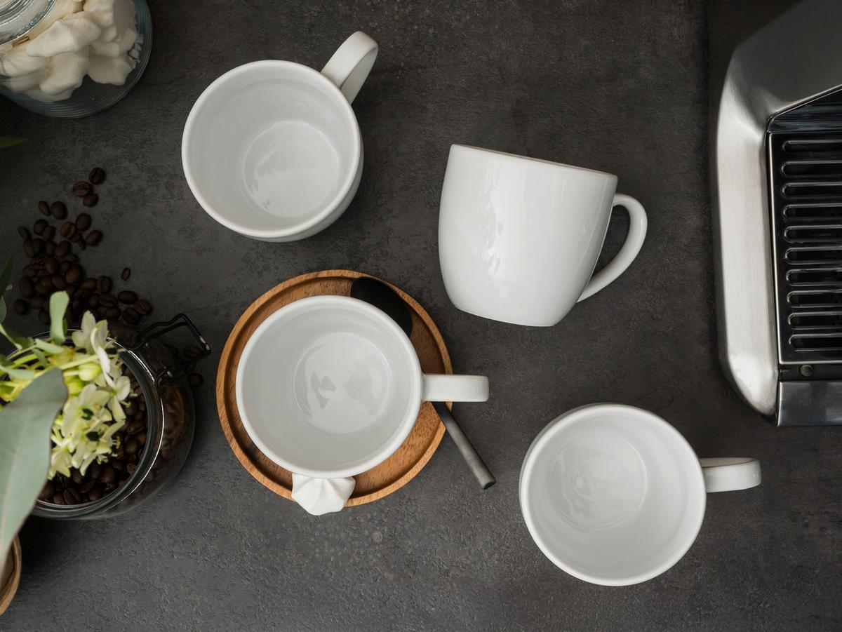 Kaffeebecherset Weiß, 320ml - Weiß, Basics, Keramik (9/9cm) - Creatable
