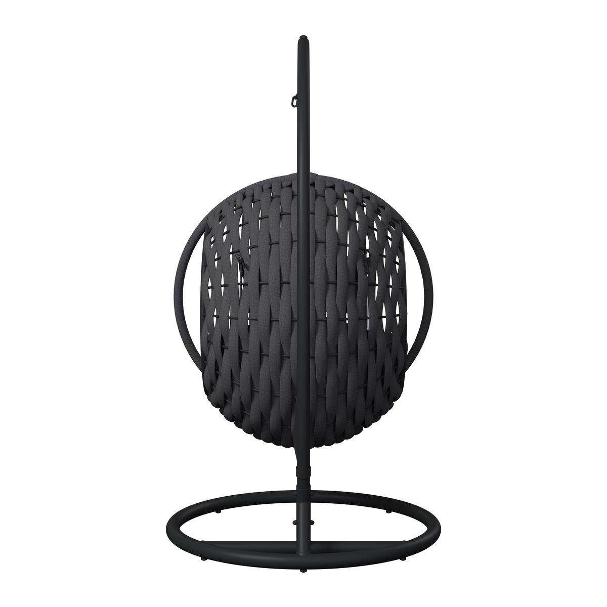 ZÁVESNÉ KRESLO MIRA - tmavosivá, Modern, kov/textil (107/196/120cm) - Bessagi Garden