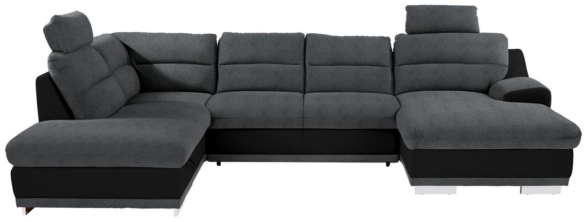 Sedacia súprava do U Seaside sivá / čierna - čierna/sivá, Konventionell, kov/textil (218/334/165cm) - Luca Bessoni