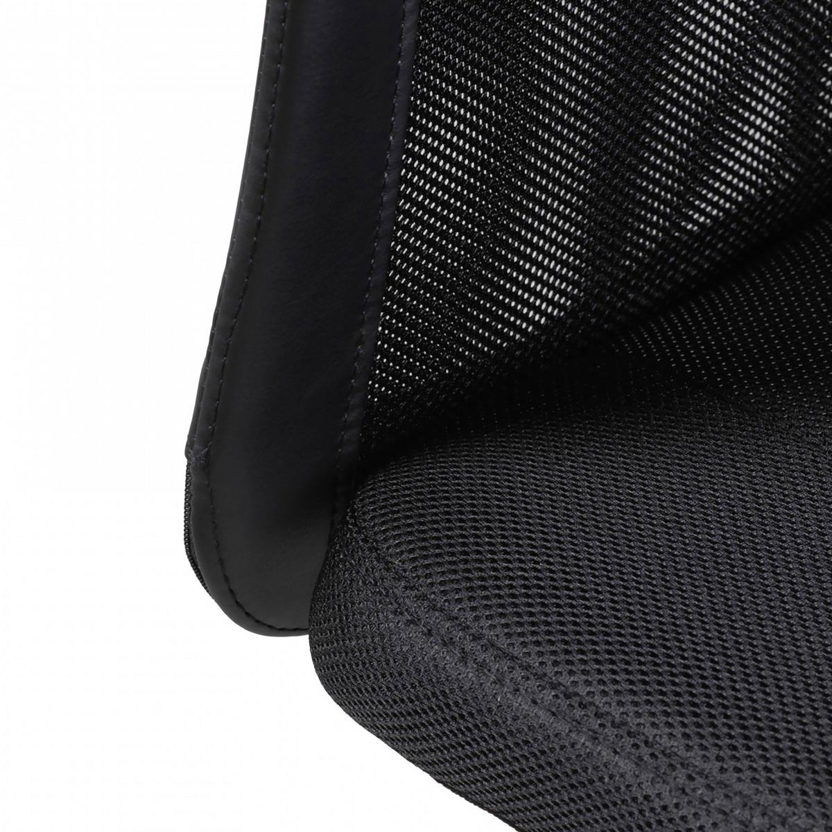 Jugenddrehstuhl Lukas Leder/Netz Schwarz Bis 60 Kg - Chromfarben/Schwarz, MODERN, Kunststoff/Textil (60/100/60cm) - MID.YOU