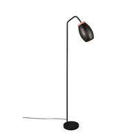 Stehleuchte Bidar D: 22 cm Schwarz Kieferfarben Goldfarbe - Goldfarben/Schwarz, Trend, Holz/Metall (22/147cm)