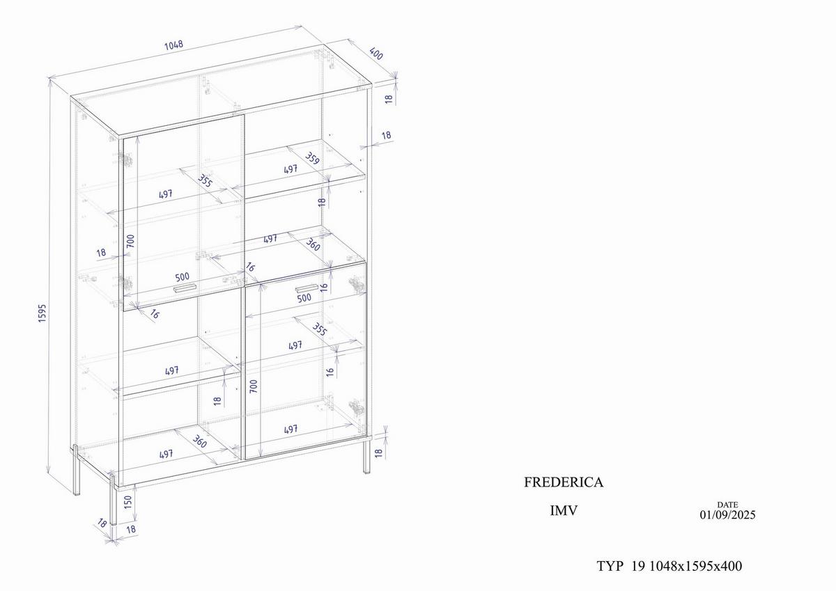 Regalelement Fredericia Eichefarben Kaschmir B: 105 cm - Kaschmir/Eichefarben, Design, Holzwerkstoff (105/160/40cm) - MID.YOU