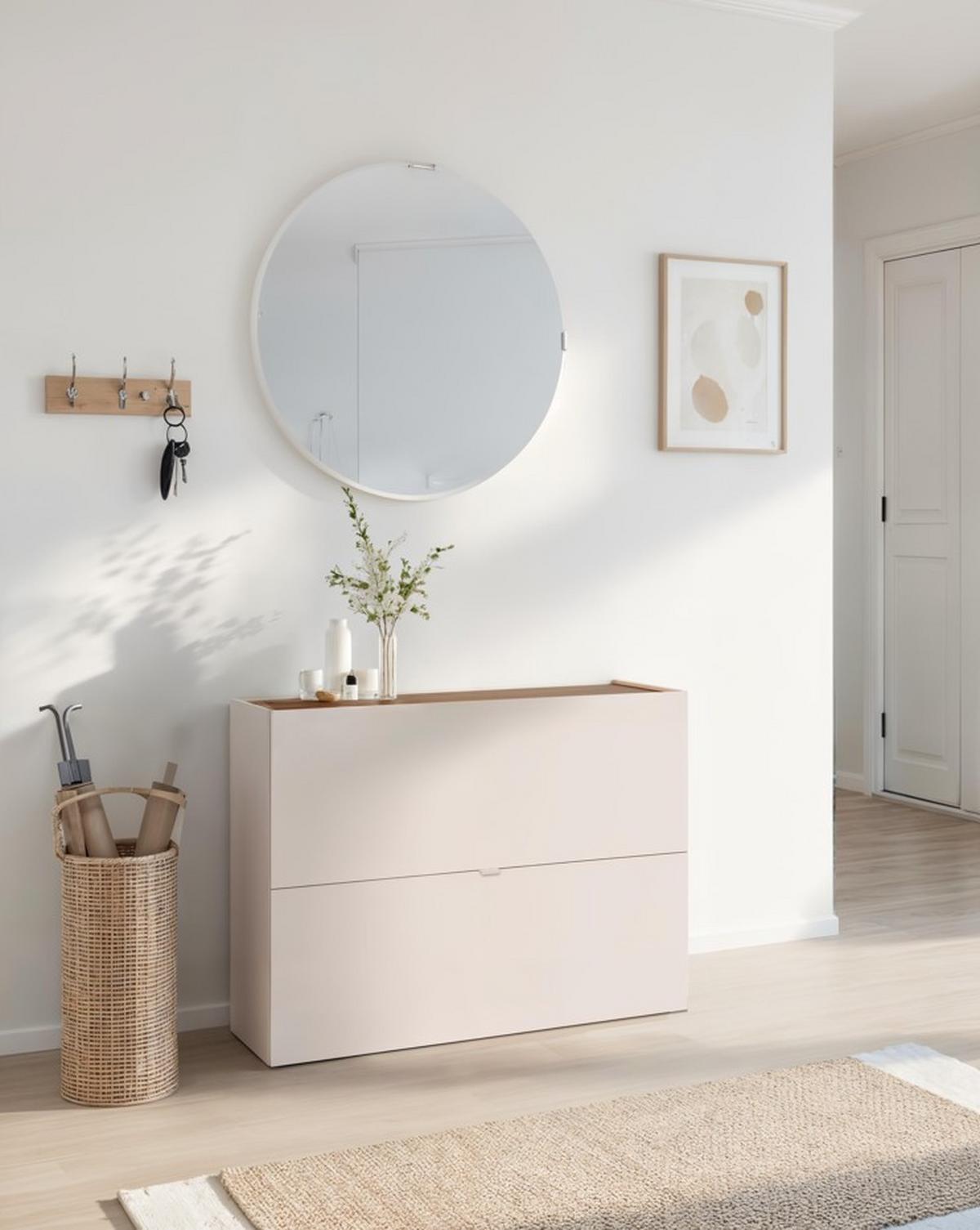 Schuhkipper Rainbow Eichefarben/kaschmir B:104 Cm - Kaschmir/Eichefarben, Design, Holzwerkstoff (104/77/29cm) - MID.YOU