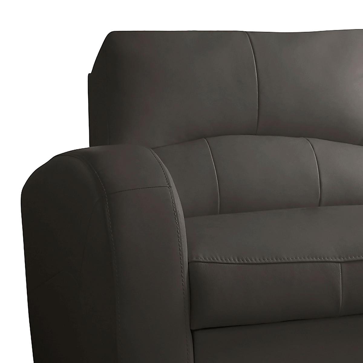 Ecksofa Tilo Dunkelbraun S: 227 cm - Dunkelbraun/Schwarz, Design, Leder/Textil (227/168cm) - Livetastic