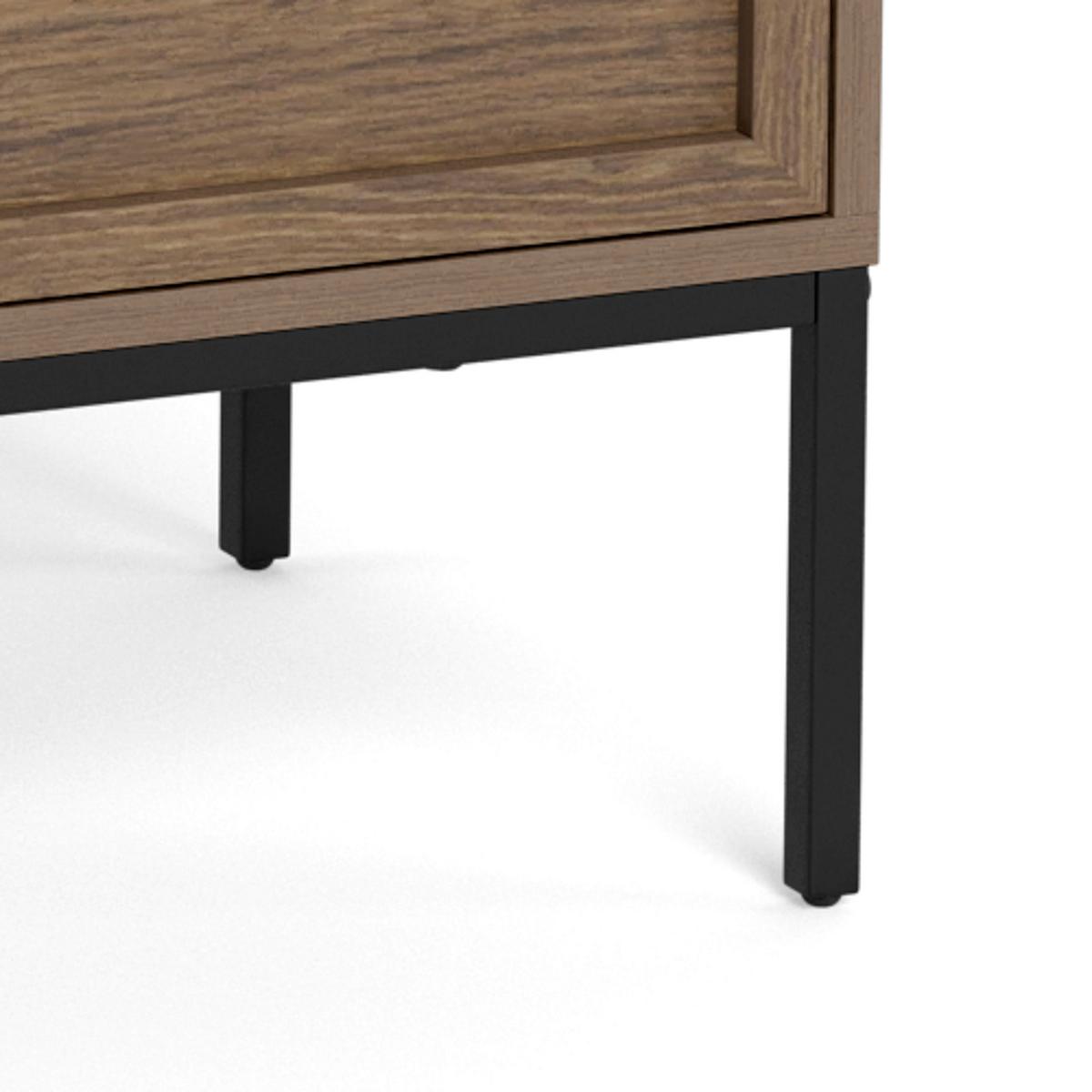 Komoda PALMDALE dub dymový - čierna/tmavý dub, Design, kov/kompozitné drevo (80/110/40cm) - MID.YOU