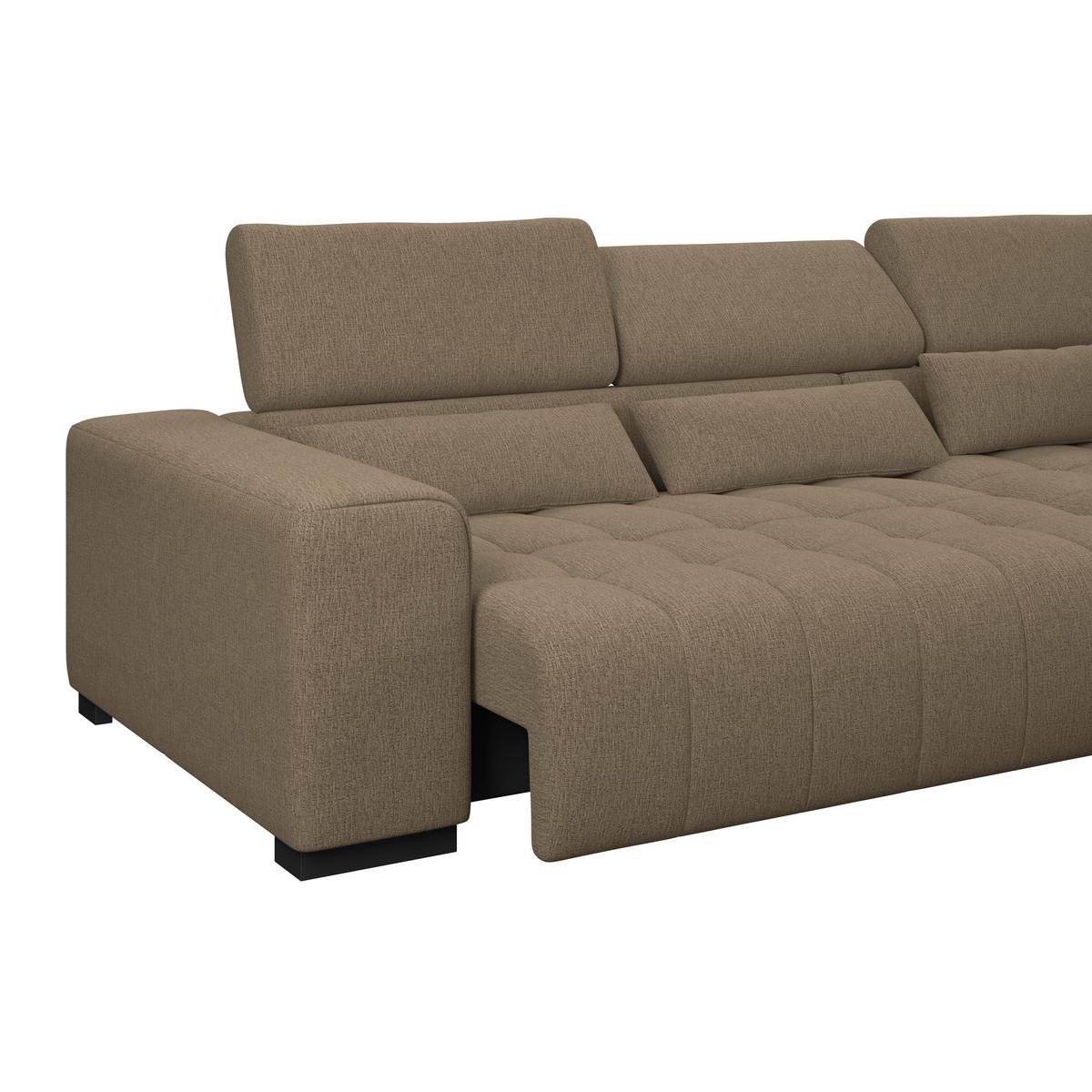 Ecksofa Matera Braun S: 311x226cm - Schwarz/Braun, Trend, Textil (311/226cm)