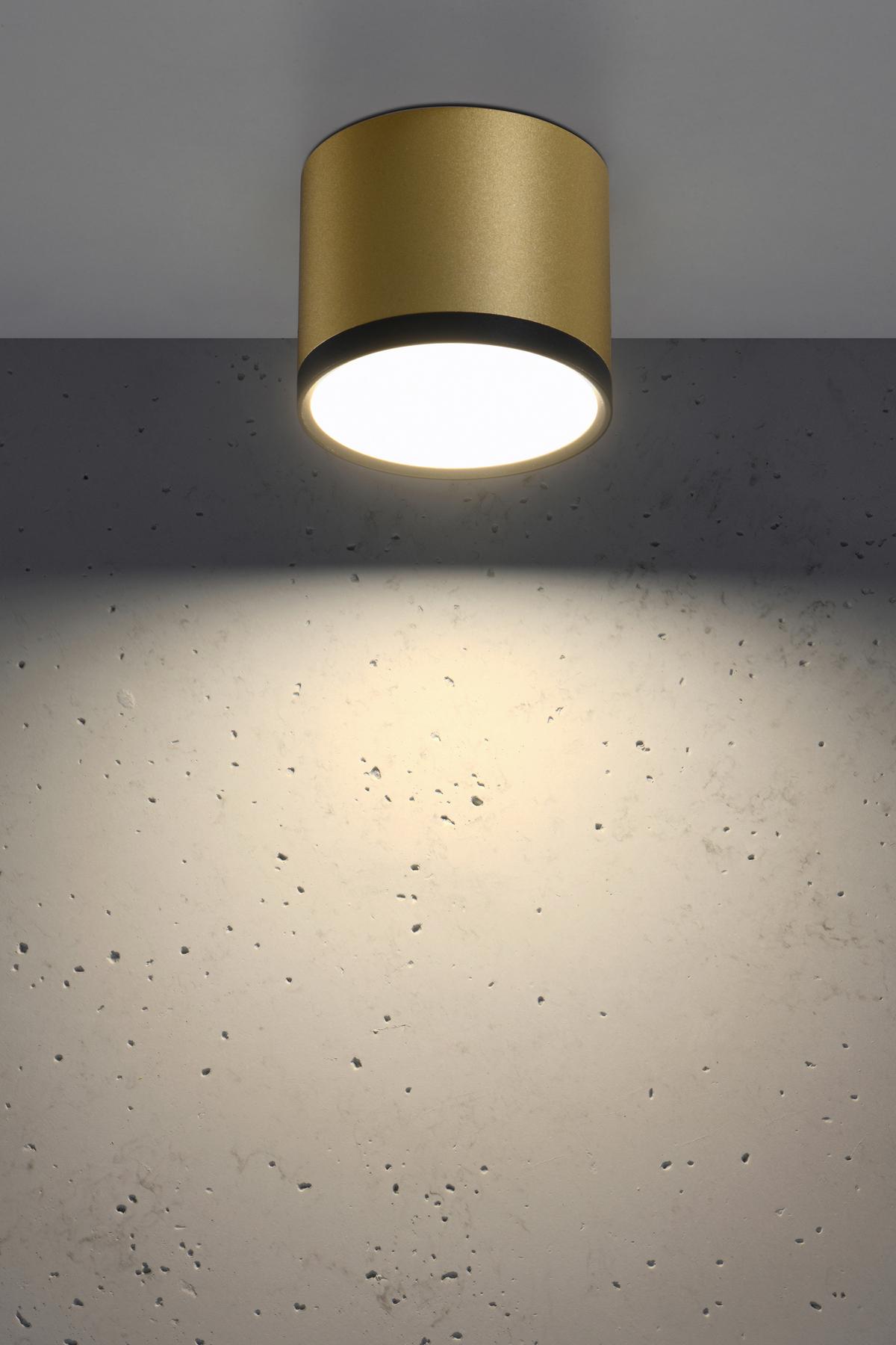 LED-Deckenleuchte Ø 8,8 cm 1-Flammig, Schwarz/Golden - Design, Metall (8.8/8.8/7.5cm)