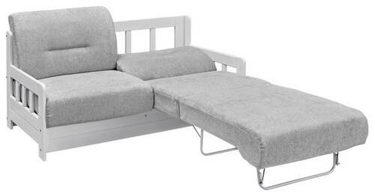 Schlafsofa Camino Weiß/Grau B: 154 cm - Weiß/Grau, LIFESTYLE, Holz/Textil (154/88/90cm) - Livetastic