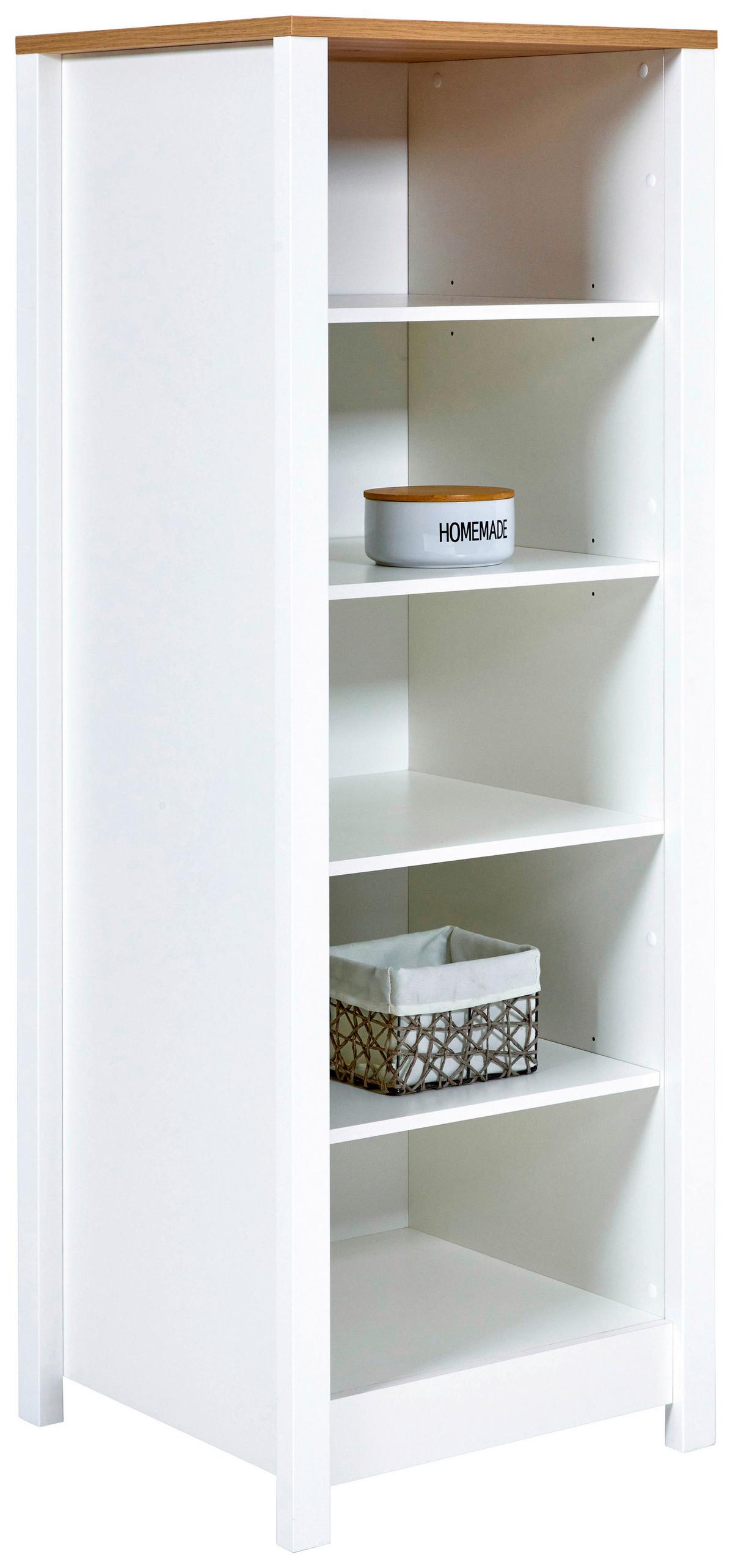 Stojací regál SAN SAN - bílá/dub artisan, Romantický / Rustikální, kompozitní dřevo (60/167/60cm) - Mömax
