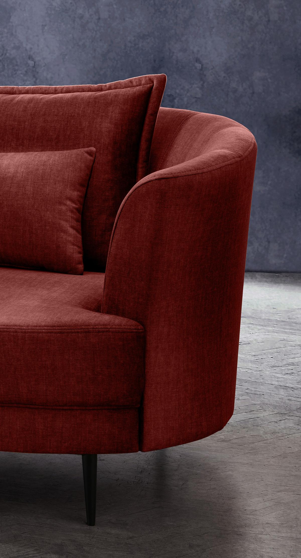 3-sitzer-sofa Pistaccio Koralle, Rücken Echt B: 209 Cm - Koralle/Schwarz, MODERN, Textil (209/85/101cm) - Livetastic