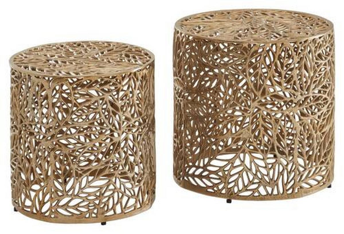 Beistelltisch 2-teilig Wohnling ,goldfarben - Goldfarben, Design, Metall (41/42/41cm) - MID.YOU