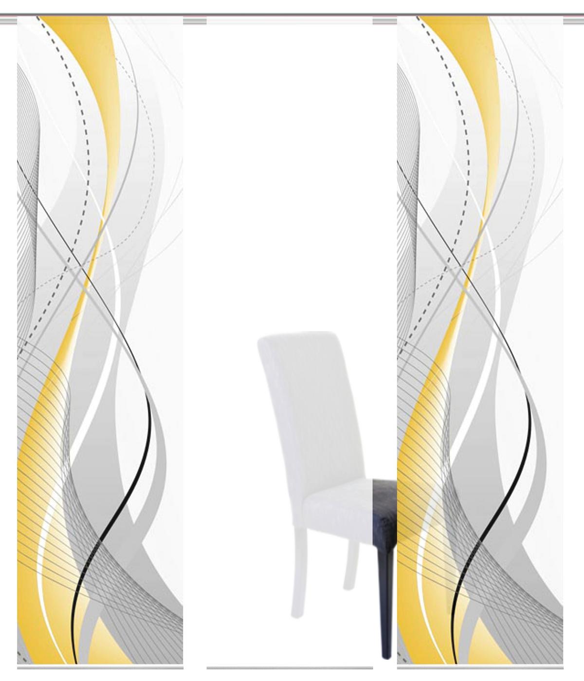 Flächenvorhang 3er Set Carlisle - Gelb/Hellgelb, Design, Textil (60/245cm) - Schmidt W. Gmbh