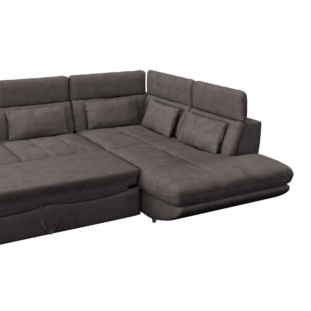 Wohnlandschaft Park - Dunkelbraun/Schwarz, MODERN, Textil (233/311cm) - Luca Bessoni