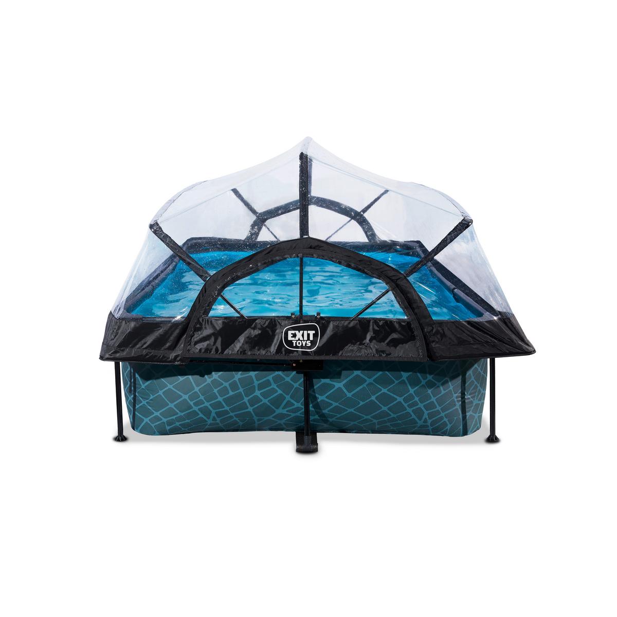 Pool-set Exit Stone Pool - Blau, KONVENTIONELL, Kunststoff (300/200/65cm) - EXIT Toys