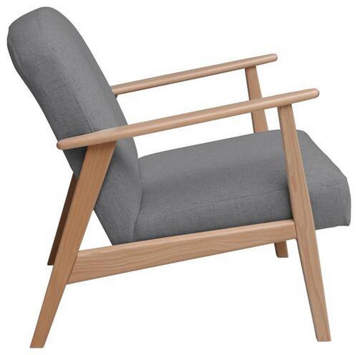 Sessel Retro - Buchefarben/Grau, MODERN, Holz/Textil (63/78/78cm) - Livetastic