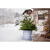 Deko Filz Topfschutz, 161x40cm , Schneeflocke L - Grauweiß, Basics, Kunststoff (161/40cm) - Windhager